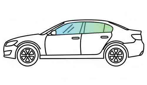 Fits 2000-2007 Ford Focus 4 Dr Sedan Driver Left Side Rear Quarter Glass Window