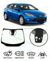 Ford Focus (5 Door) 2011/-Windscreen Replacement-Windscreen-2011-Rain/Light Sensor-Heated + Camera + Acoustic-VehicleGlaze