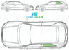 Audi A3 (3 Door) 2003-2012-Side Window Replacement-Side Window-Passenger Left Rear Quarter Glass-Green (Standard Spec)-VehicleGlaze
