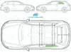 Audi A3 (3 Door) 2012/-Side Window Replacement-Side Window-Passenger Left Rear Quarter Glass (No Chrome)-Green (Standard Spec)-VehicleGlaze
