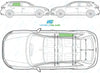 Audi A3 (5 Door) 2012/-Side Window Replacement-Side Window-Driver Right Rear Door Glass-Green (Standard Spec)-VehicleGlaze
