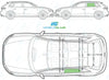 Audi A3 (5 Door) 2012/-Side Window Replacement-Side Window-Passenger Left Rear Door Glass-Green (Standard Spec)-VehicleGlaze