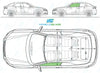 Audi A3 Convertible 2008-2014-Side Window Replacement-Side Window-Passenger Left Front Door Glass-Green (Standard Spec)-VehicleGlaze