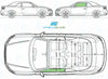 Audi A3 Convertible 2014/-Side Window Replacement-Side Window-Passenger Left Front Door Glass-Green (Standard Spec)-VehicleGlaze