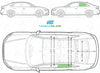 Audi A3 Saloon 2013/-Side Window Replacement-Side Window-Passenger Left Rear Door-Green (standard tint 3%)-VehicleGlaze