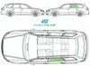 Audi A4 Avant 2001-2008-Side Window Replacement-Side Window-Passenger Left Rear Door Glass-Green (Standard Spec)-VehicleGlaze