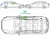 Audi A6 Avant 2011/-Side Window Replacement-Side Window-Driver Right Front Door Glass-Green (Standard Spec)-VehicleGlaze