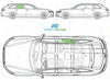 Audi A6 Avant 2011/-Side Window Replacement-Side Window-Driver Right Rear Door Glass-Green (Standard Spec)-VehicleGlaze