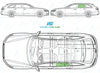 Audi A6 Avant 2011/-Side Window Replacement-Side Window-Passenger Left Rear Door Glass-Green (Standard Spec)-VehicleGlaze