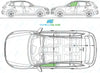 Audi Q5 2008-2017-Side Window Replacement-Side Window-Passenger Left Front Door Glass-Green (Standard Spec)-VehicleGlaze