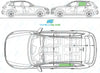 Audi Q5 2008-2017-Side Window Replacement-Side Window-Passenger Left Rear Door Glass-Green (Standard Spec)-VehicleGlaze