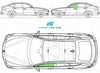BMW 3 Series GT 2013/-Side Window Replacement-Side Window-Passenger Left Front Door Glass-Green (Standard Spec)-VehicleGlaze