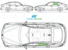 BMW 3 Series GT 2013/-Side Window Replacement-Side Window-Passenger Left Rear Door Glass-Green (Standard Spec)-VehicleGlaze