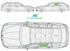 BMW 5 Series Estate 2010-2017-Side Window Replacement-Side Window-Passenger Left Rear Door Glass-Green (Standard Spec)-VehicleGlaze