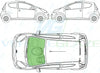 Citroen C1 (3 Door) 2005-2014-Windscreen Replacement-Windscreen-Green (standard tint 3%)-VehicleGlaze