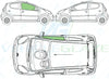 Citroen C1 (5 Door) 2005-2014-Windscreen Replacement-Windscreen-Green (standard tint 3%)-VehicleGlaze