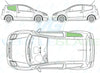 Citroen C2 2003-2009-Side Window Replacement-Side Window-Driver Right Rear Quarter Glass-Green (Standard Spec)-VehicleGlaze