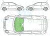 Citroen C2 2003-2009-Windscreen Replacement-Windscreen-Green (standard tint 3%)-Rain/Light Sensor-VehicleGlaze