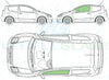 Citroen C2 2003-2009-Side Window Replacement-Side Window-Passenger Left Front Door Glass-Green (Standard Spec)-VehicleGlaze