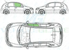 Citroen C3 2002-2010-Side Window Replacement-Side Window-Driver Right Front Door Glass-Green (Standard Spec)-VehicleGlaze