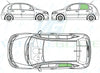 Citroen C3 2002-2010-Side Window Replacement-Side Window-Passenger Left Rear Door Glass-Green (Standard Spec)-VehicleGlaze