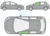 Citroen C3 2010-2017-Side Window Replacement-Side Window-Passenger Left Front Door Glass-Green (Standard Spec)-VehicleGlaze