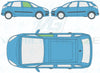 Citroen C4 Picasso 2007-2013-Side Window Replacement-Side Window-Driver Right Front Door Glass-Green (Standard Spec)-VehicleGlaze