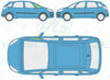 Citroen C4 Picasso 2007-2013-Side Window Replacement-Side Window-Driver Right Front Quarter Glass-Green (Standard Spec)-VehicleGlaze