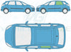 Citroen C4 Picasso 2007-2013-Side Window Replacement-Side Window-Passenger Left Rear Door Glass-Green (Standard Spec)-VehicleGlaze