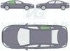Citroen C5 Saloon 2008/-Side Window Replacement-Side Window-Driver Right Rear Door Glass-Green (Standard Spec)-VehicleGlaze