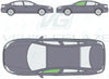 Citroen C5 Saloon 2008/-Side Window Replacement-Side Window-Passenger Left Front Door Glass-Green (Standard Spec)-VehicleGlaze