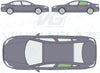 Citroen C5 Saloon 2008/-Side Window Replacement-Side Window-Passenger Left Rear Door Glass-Green (Standard Spec)-VehicleGlaze
