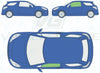 Citroen DS3 2010/-Side Window Replacement-Side Window-Passenger Left Front Door Glass-Green (Standard Spec)-VehicleGlaze