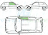 Citroen Saxo (3 Door) 1996-2003-Bodyglass Replacement-VehicleGlaze-Driver Right Front Door Glass-Green (Standard Spec)-VehicleGlaze