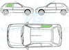Citroen Saxo (3 Door) 1996-2003-Bodyglass Replacement-VehicleGlaze-Driver Right Rear Quarter Glass-Green (Standard Spec)-VehicleGlaze