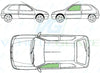 Citroen Saxo (3 Door) 1996-2003-Bodyglass Replacement-VehicleGlaze-Passenger Left Front Door Glass-Green (Standard Spec)-VehicleGlaze
