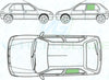 Citroen Saxo (5 Door) 1996-2002-Bodyglass Replacement-VehicleGlaze-Passenger Left Rear Door Glass-Green (Standard Spec)-VehicleGlaze