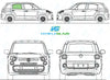 Fiat 500L 2012/-Side Window Replacement-Side Window-Driver Right Rear Door Glass-Green (Standard Spec)-VehicleGlaze