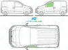 Fiat Fiorino 2008/-Side Window Replacement-Side Window-Passenger Left Front Door Glass-Green (Standard Spec)-VehicleGlaze