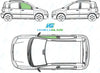 Fiat Panda 2004-2012-Side Window Replacement-Side Window-Driver Right Front Door Glass-Green (Standard Spec)-VehicleGlaze