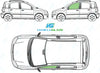 Fiat Panda 2004-2012-Side Window Replacement-Side Window-Passenger Left Front Door Glass-Green (Standard Spec)-VehicleGlaze