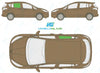 Ford B-MAX 2012/-Side Window Replacement-Side Window-Driver Right Rear Door Glass-Green (Standard Spec)-VehicleGlaze