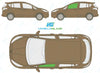 Ford B-MAX 2012/-Side Window Replacement-Side Window-Passenger Left Front Door Glass-Green (Standard Spec)-VehicleGlaze