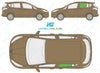 Ford B-MAX 2012/-Side Window Replacement-Side Window-Passenger Left Rear Door Glass-Green (Standard Spec)-VehicleGlaze