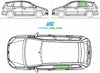 Ford C-MAX 2003-2010-Side Window Replacement-Side Window-Passenger Left Rear Door Glass-Green (Standard Spec)-VehicleGlaze