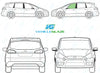 Ford C-MAX 2010/-Side Window Replacement-Side Window-Passenger Left Front Door Glass-Green (Standard Spec)-VehicleGlaze
