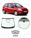 Ford Fiesta (3 Door) 2002-2008-Windscreen Replacement-Ford Fiesta-Green (standard tint 3%)-Heated-No Sensor-VehicleGlaze