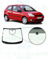 Ford Fiesta (3 Door) 2002-2008-Windscreen Replacement-Ford Fiesta-Green (standard tint 3%)-Non Heated-No Sensor-VehicleGlaze