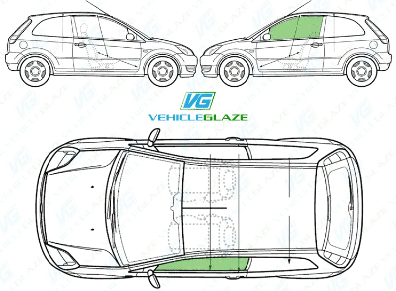 Ford Fiesta (3 Door) 2002-2008-Rear Window Replacement-Ford Fiesta-VehicleGlaze