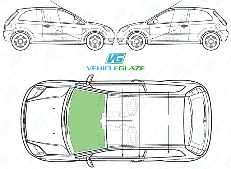 Ford Fiesta (3 Door) 2002-2008-Rear Window Replacement-Ford Fiesta-VehicleGlaze